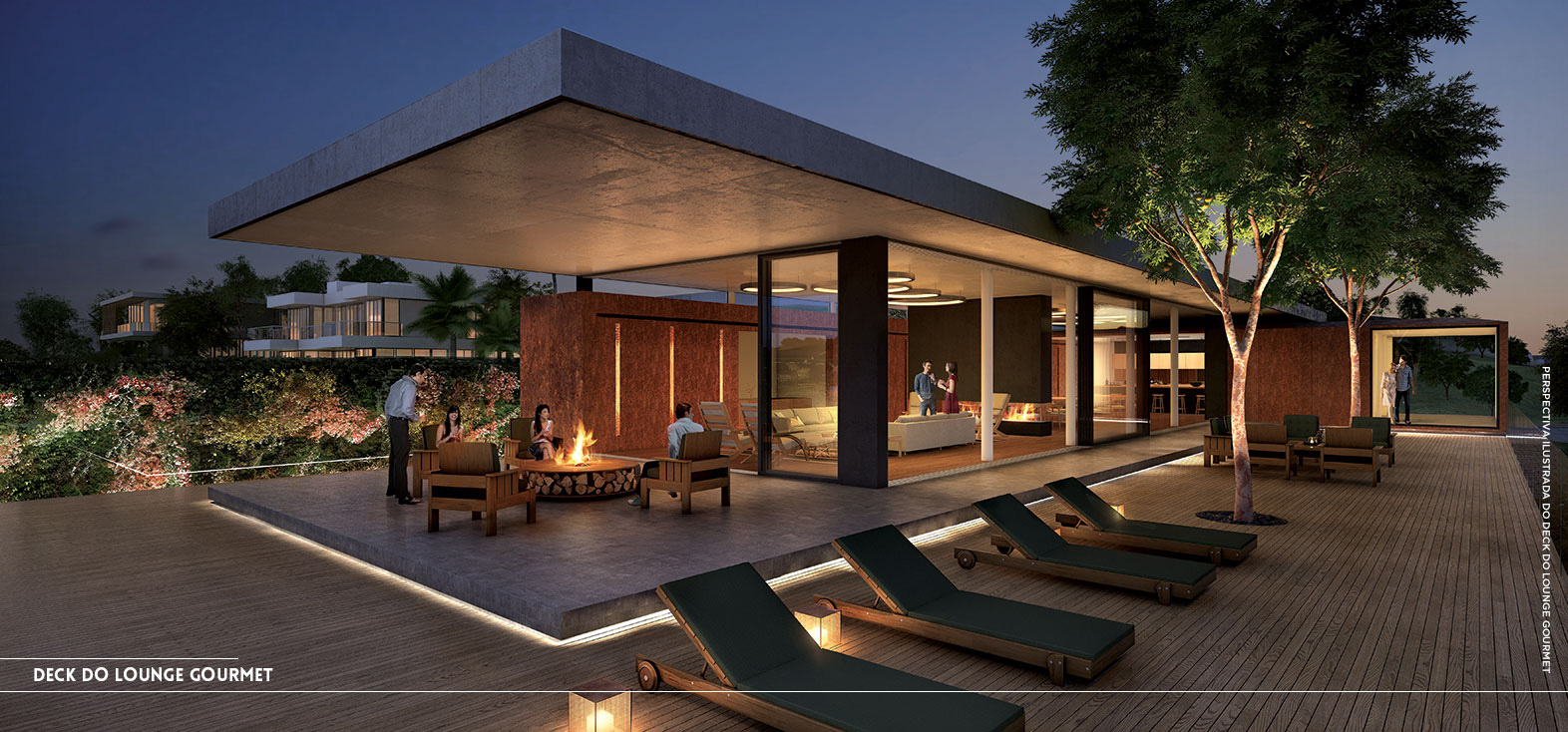 Deck do lounge gourmet Pedra Alta